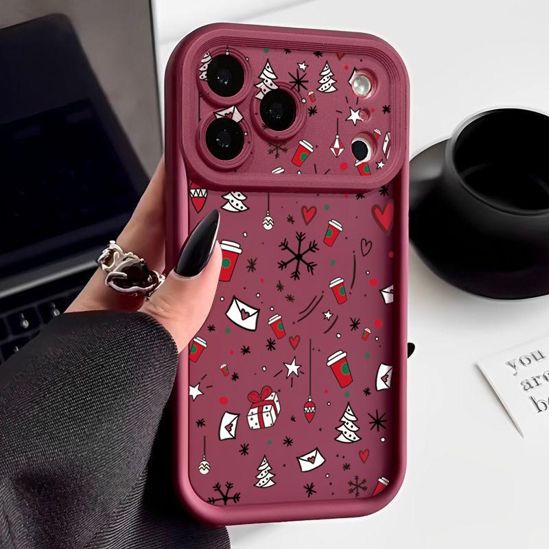 Christmas Gift Print Phone Case For iPhone 17 Pro 16e 16 15 14 13 12 Pro Max 11 Soft Silicone Cover For iPhone 15 16 Plus 17 Air