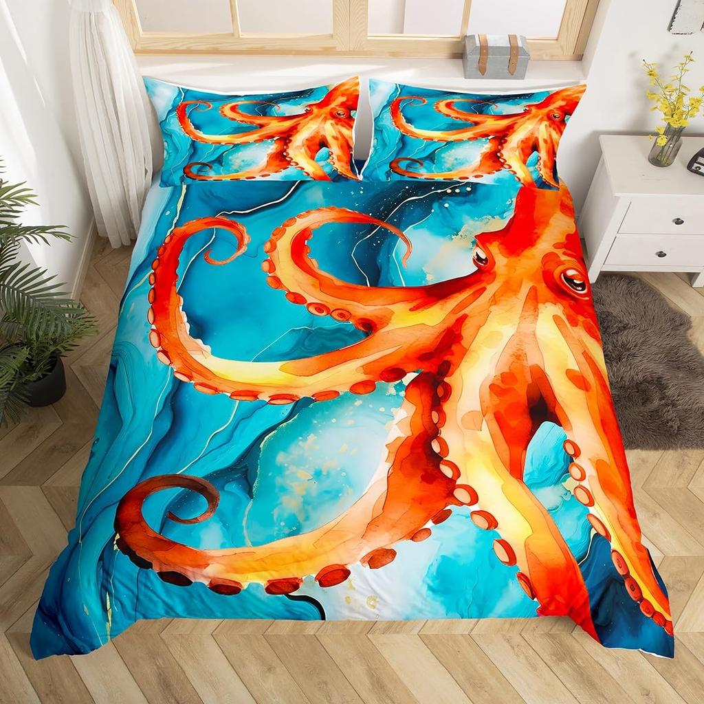 Cartoonmuster Bettbezug-Set Steppdecken-Set King Size Anime-Stil Für Mädchen Jungen Teenager Dekoratives 3-teiliges Set mit 2 Kissenbezügen