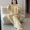 New Red Half-edge Velvet Pajamas Women's Winter Thickened Warm Homewear Christmas Natal Year Red Suit