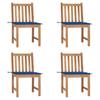 Day and Night - Day and Night Garden Chairs 4 Units Solid Teak Wood with Cushions