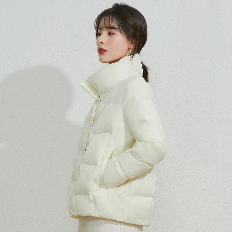 Autumn and Winter New Down Jackets Women's Short Korean Version Fashion Loose Small Light Stand-up Collar White Duck Down Jacket