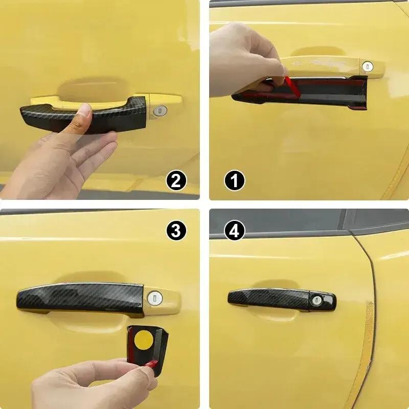 For Chevrolet Camaro 2010 2011 2013 2014 2015 Carbon Fiber Style Car Door Handle Cover Sticker Trim Accessories Protect Decor