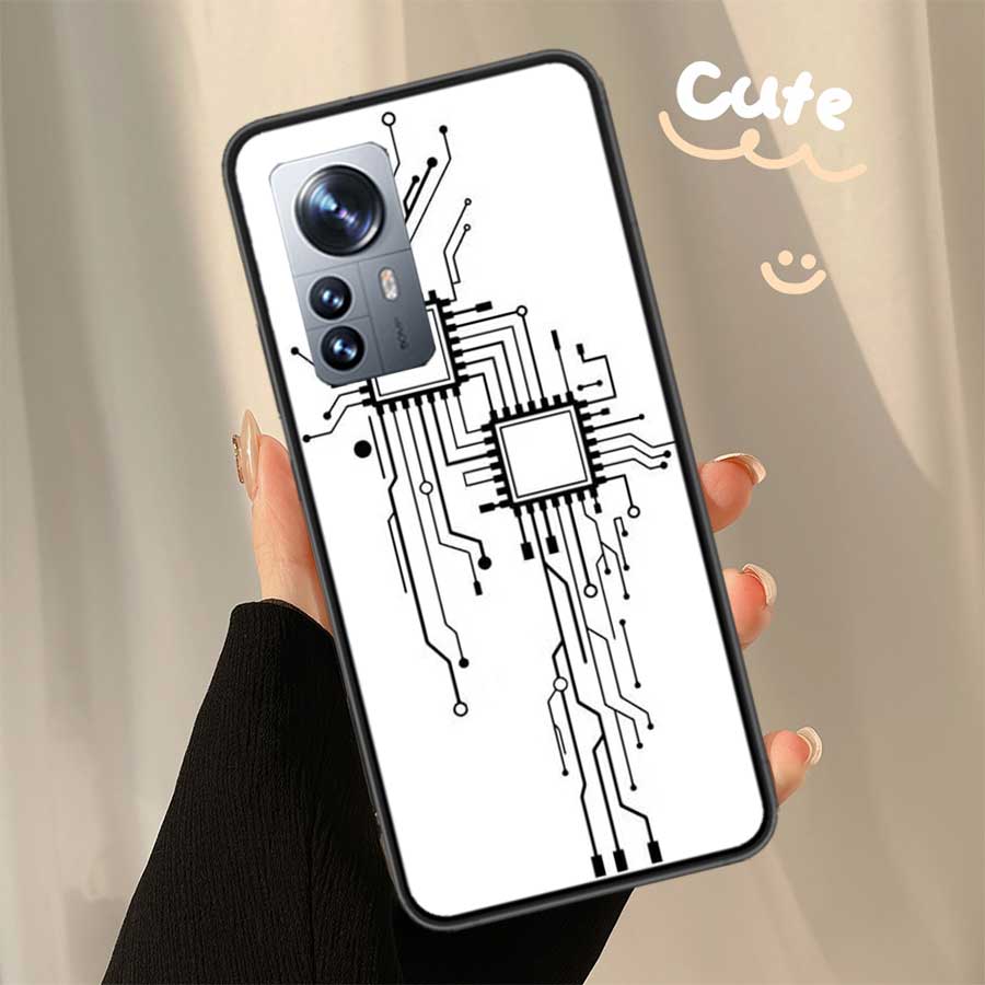 The Transmission line Diagram of The Chip Phone Case For Xiaomi Poco X7 X6 X5 X4 X3 GT NFC M4 M5 Pro 5G M3 Mi F6 F5 F4 F3 F2 F1