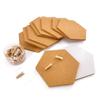 5PCS Cork Notice Board Self Adhesive Hexagon Cork Board for Photo Wall Decorations DIY Office Bulletin Board Corkboard