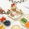 Divided Plates Anti-Scalding Fruit Plate 4 Compartment Food Dinner Plate Tray Multifunctional Divided Serving Tray