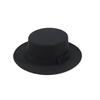 New Artificial Wool Jazz Felt Flat Top Hat Autumn Winter For Women's Felt Wide Brim Fedora Hat Gorros Mujer Invierno Top Hat