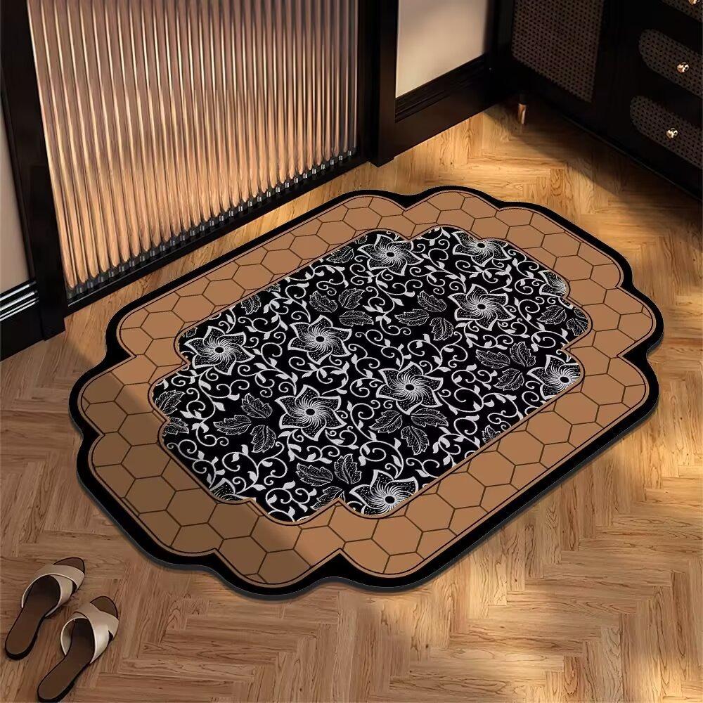 Medieval Style Diatom Mud Floor Mat, High-Grade Sense, Dirt-Resistant And Easy To Take Care Of, Bathroom, Water-Absorbing, Non-Slip