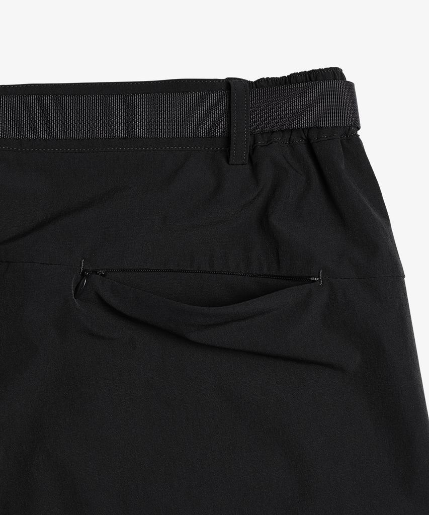 Baellob Plain Good Belt Pants Black