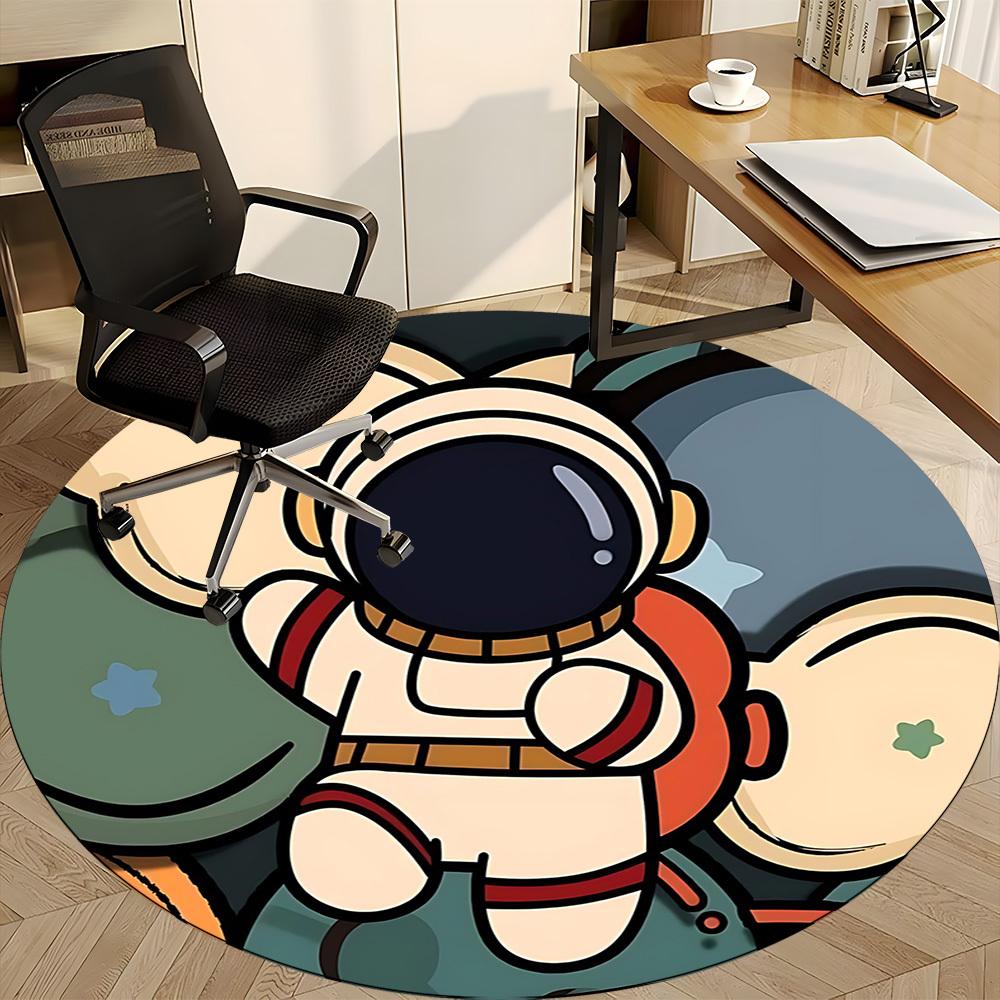 1pc Astronaut Space Office Round Area Rug, Under Office Chairs Bedroom Living Room Home Decor, Room Deco