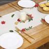 Christmas Gnomes Table Runner 13x72 Inch, Merry Christmas Poinsettia Winter Kitchen Dinning Table Decoration for Home Party Decor