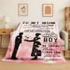 Gift Thanks To My Mom Mother Letter Present Flannel Blanket Soft Throw Blanket for Bedroom Living Room Bed Camping Picnic Nap