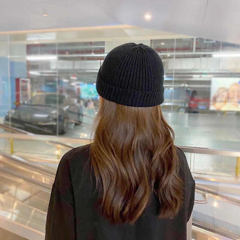 1Pc Acrylic Fiber Casual Men's Short Fisherman Beanbie Hat Mini Autumn and Winter Warm Knitted Hats Hip Hop Hat