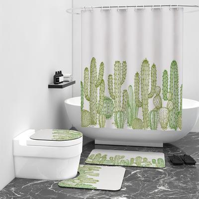 Cactus Digital Printed Shower Curtain Shower Decor Tarpaulin