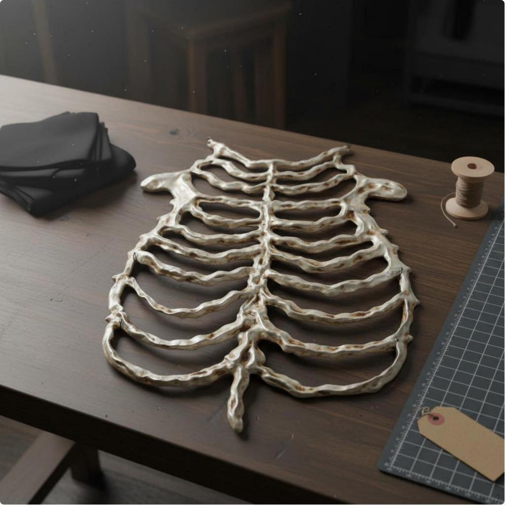 Skeleton Rib Structure Vest Adjustable Costume Piece Flexible Torso