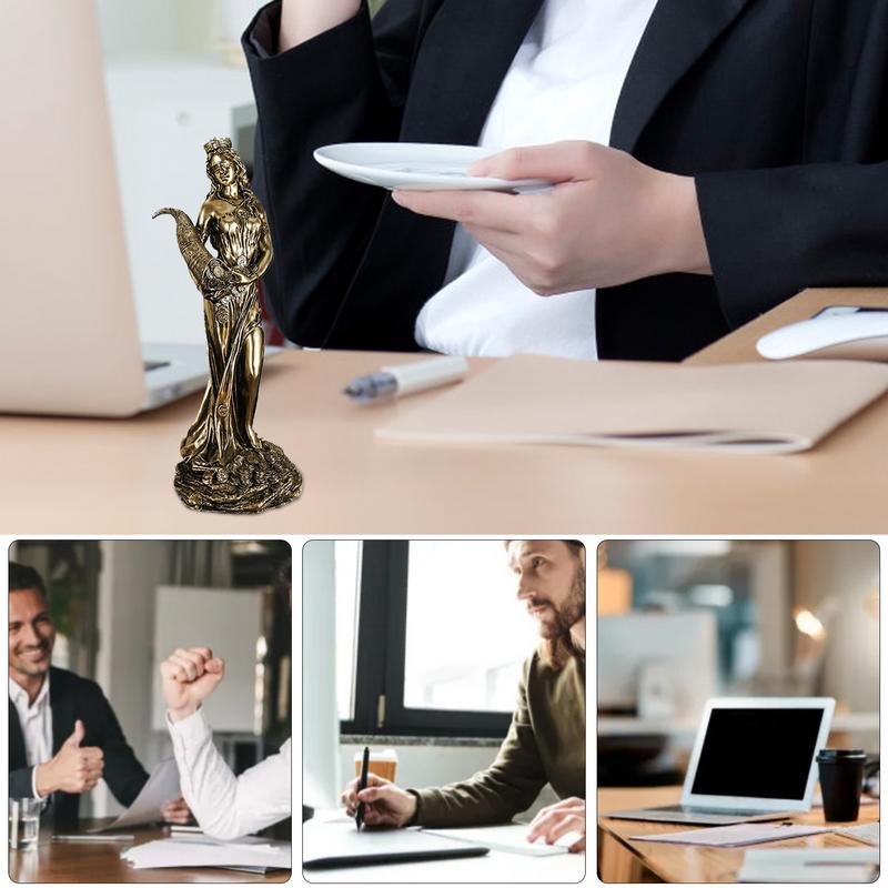 Goddess Fortune Statue Figurine Collectible Miniature Luck Lady Greek Statue Good Fortune Sculpture Exquisite Home Interior