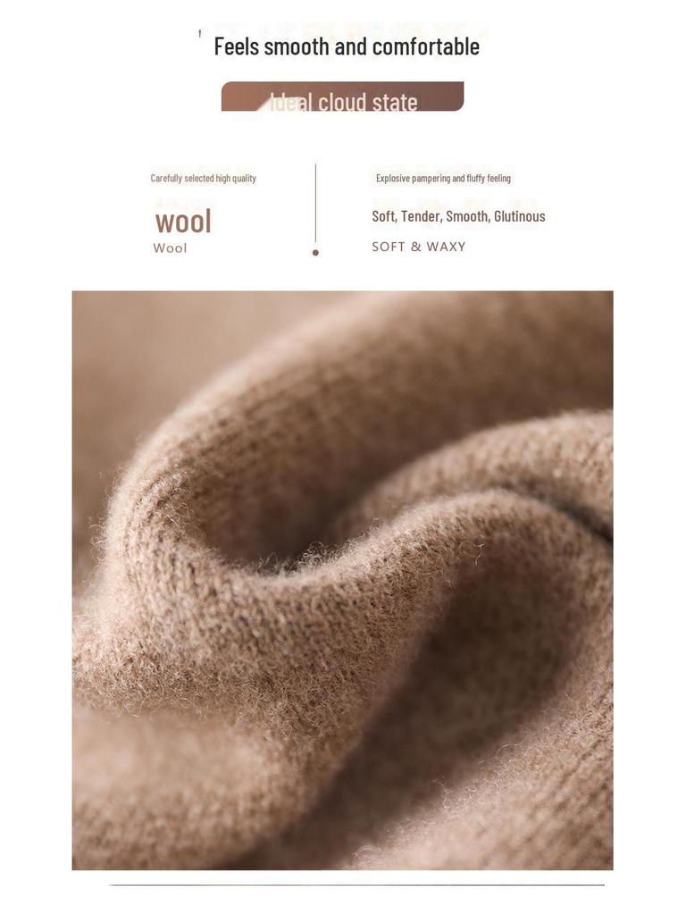 Autumn & Winter 100% Pure Wool High Waist Knit Pencil Skirt for Women