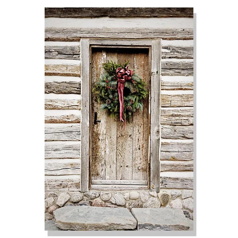 Nordisches Weihnachtsgeschenk Grünes Haus Rentier Eichhörnchen Wandkunst Leinwandmalerei Poster und Drucke Wandbilder für Wohnzimmerdekoration