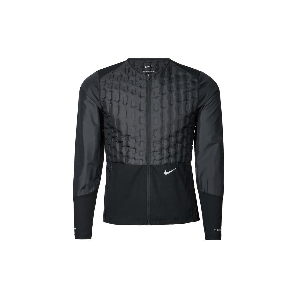 Nike Solid Color Logo Print Zip Round Neck Jacket Women jackets Black DQ6710-010