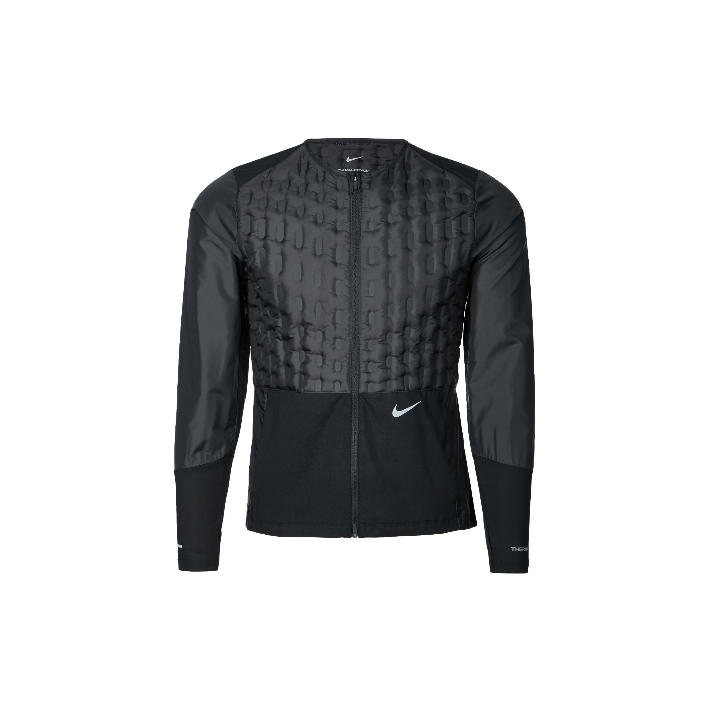 

Nike Solid Color Logo Print Zip Round Neck Jacket Women jackets Black DQ6710-010 S