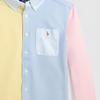 Polo Ralph Lauren Ss24 Color Block Embroidered Pony Single Breasted Point Collar Casual Long Sleeve Shirt Kids Shirts Multicolor CWPOWOVY6820455-999