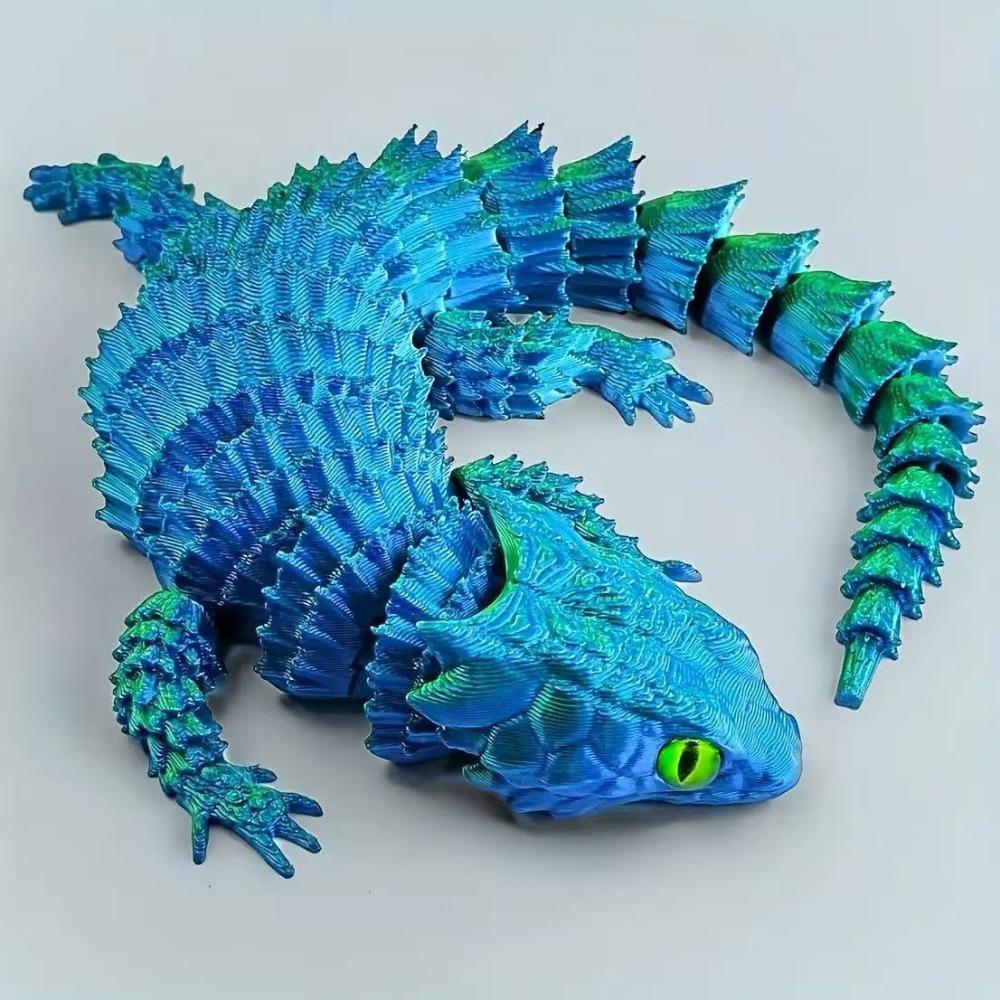 Movable Joints Lizard Figurines Flexible Articulated Lizard Movable 3D Printed Lizard  Home Decor