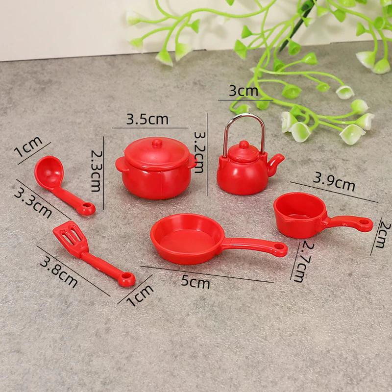 Pot 1 Set Kids Toys 1:12 Dollhouse Miniature Soup Spoon Pan Kettle Model Kitchen Cookware Accessories Diy Decoration