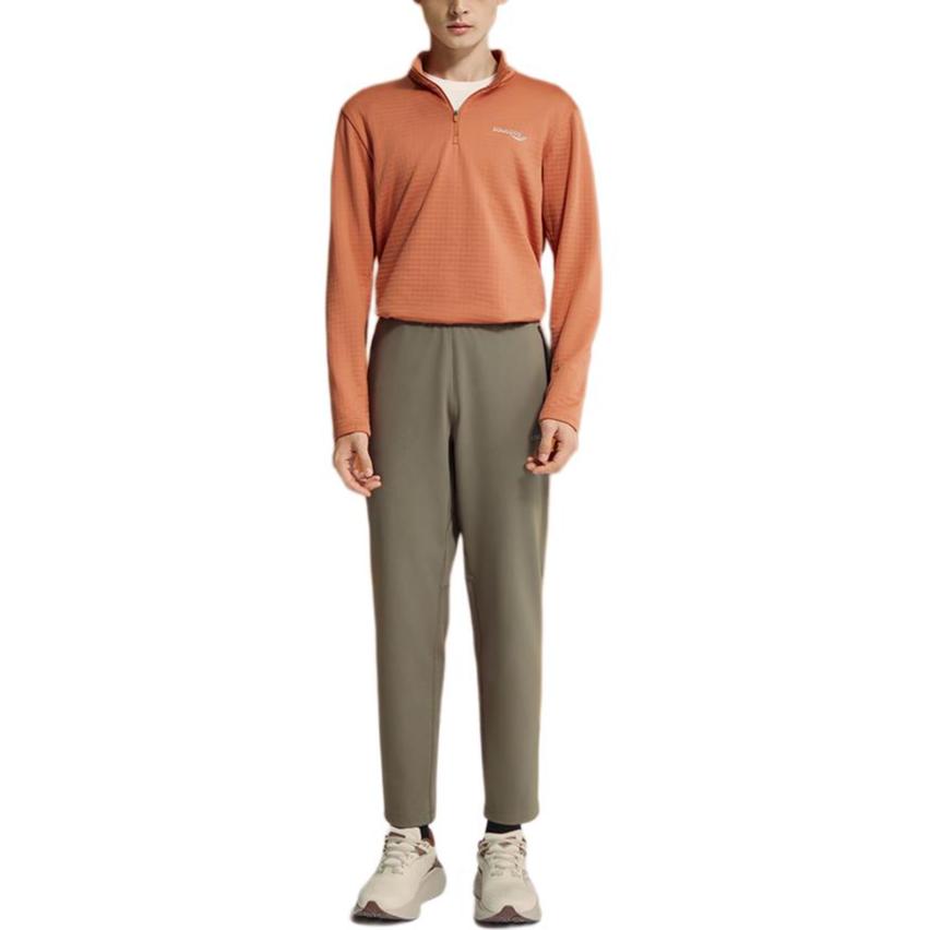 SAUCONY Sports Lifestyle Series Fashion Versatile Slim Fit Breathable Knitted Sports Pants Men Pants Light-Gray Coffee SA2259KP01T-CO040