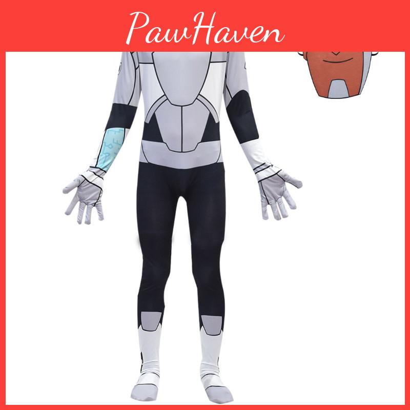 Eye-catching Teen Titan Cyborg Costume For Boys Perfect For Superhero Cosplay Events