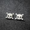 Mini Skull Earrings Stainless Steel Halloween Ear Studs Birthday Party Jewelry