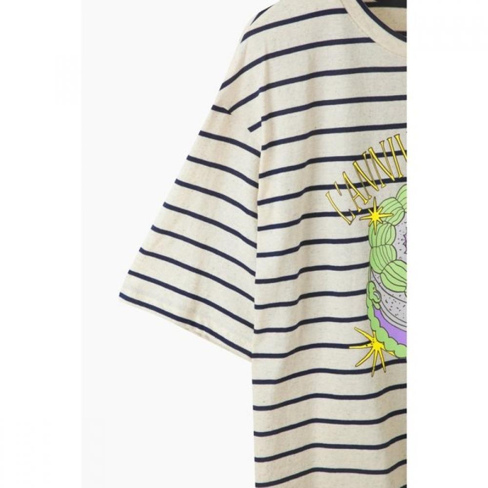 Benetton ShorT Sleeve T shirT prinTing sTripe baTs99631