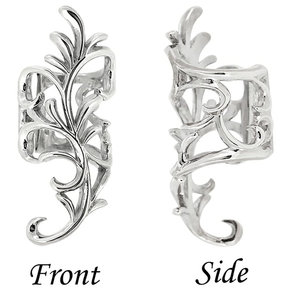 Shinjuku Gin No Kura Arabesque Openwork Silver 925 Ear Cuff (Single Ear) Women's Ear Cuff Ear Clip Arabesque Plant Design