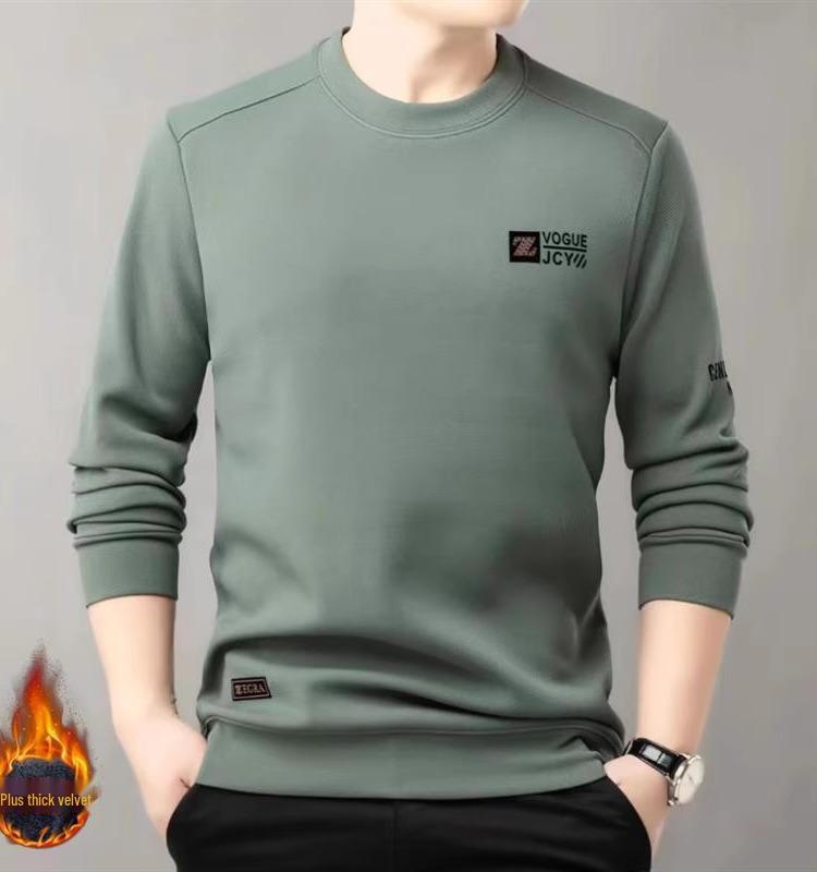 

Мужская толстовка осень/зима 2023 года из плюша — плотная, с круглым вырезом, длинным рукавом, простой модный пуловер с принтом XL