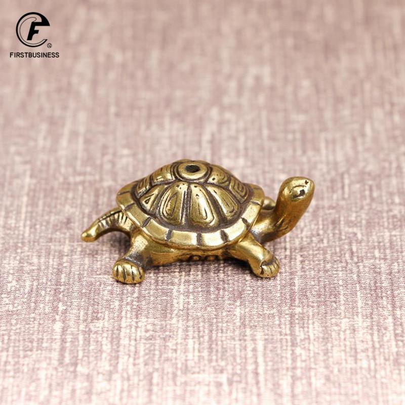 Vintage Brass Japanese Tortoise Incense Holder Burner Small Tea Pet Ornament Animal Turtle Figurines Miniatures Desk Decorations