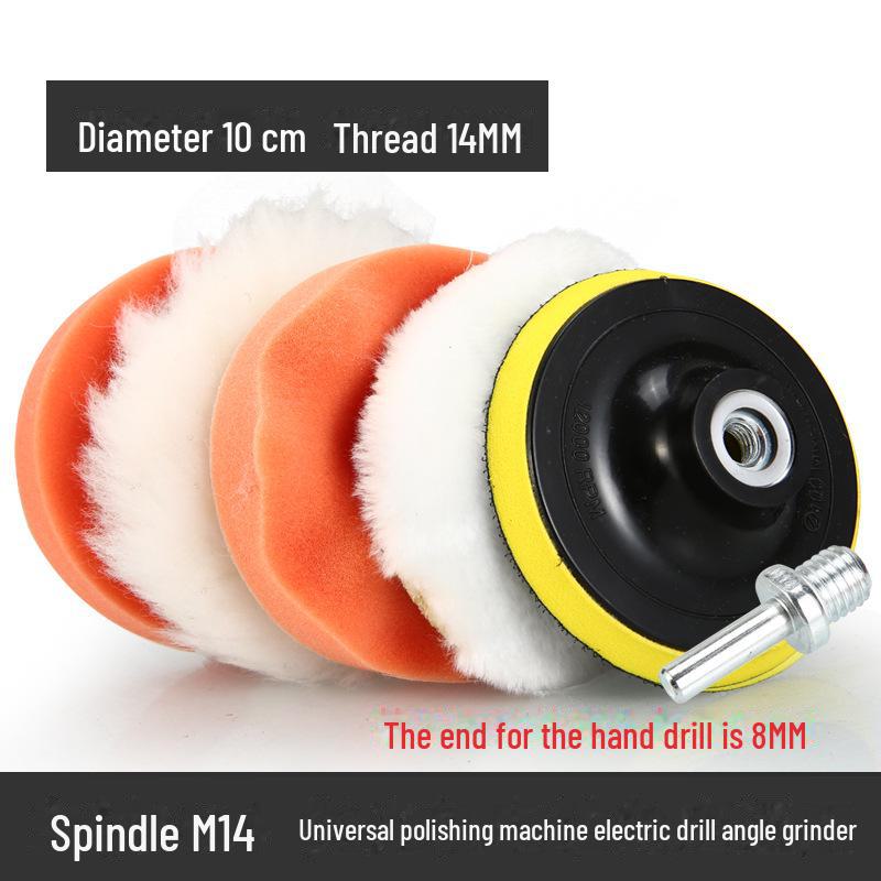 Free Shipping Car Beauty Kit: Self-Adhesive Wool & Sponge Polishing Wheels for Hand Drill