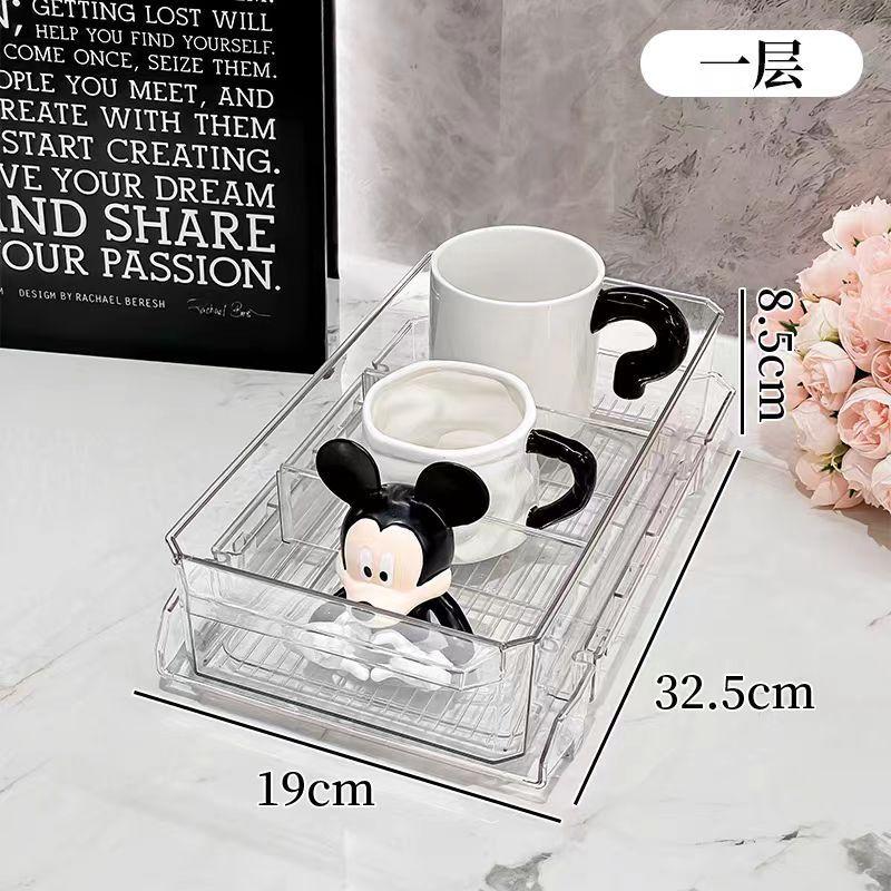 

Акриловый штабелируемый органайзер-лоток для ящиков для под раковину, офиса, многоцелевой контейнер для хранения, выдвижной прозрачный контейнер