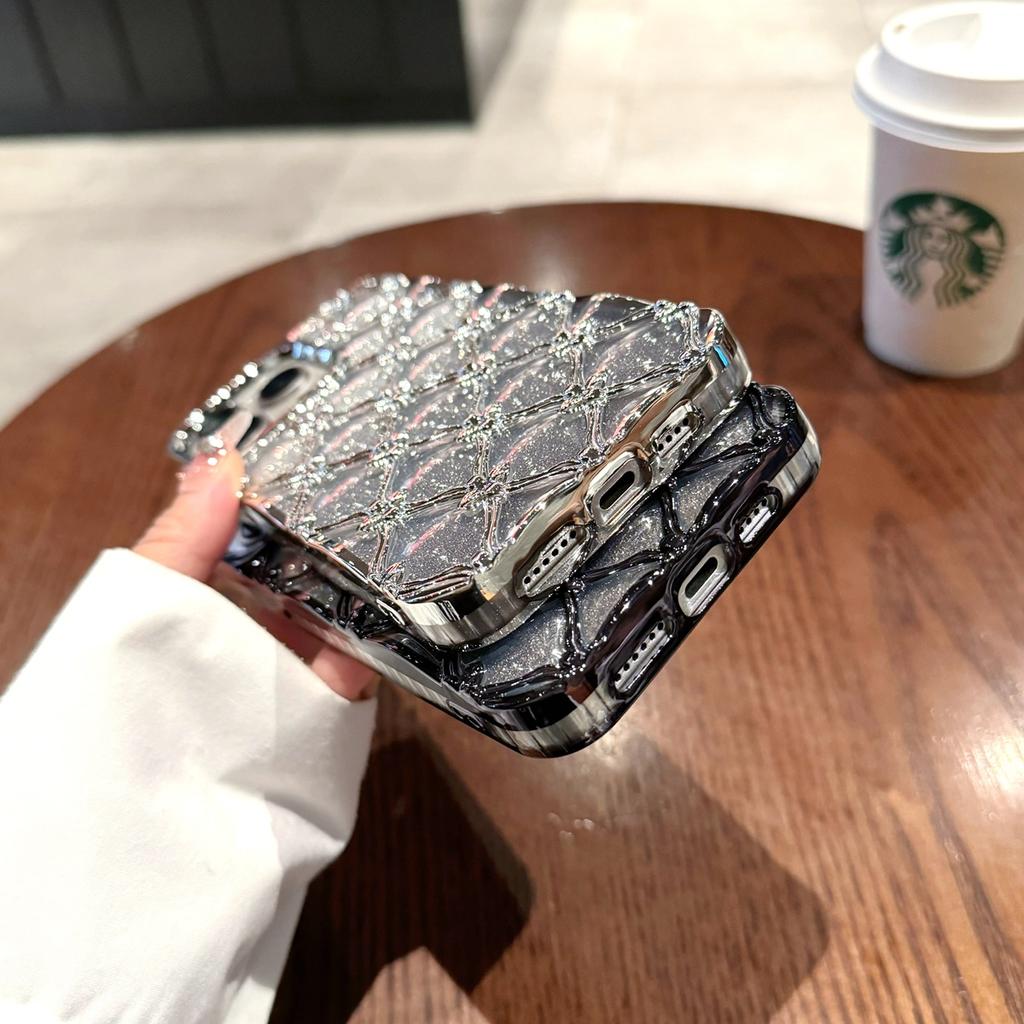 Luksusowe poszycie 3D kwiaty brokatowy proszek etui na telefon iPhone 11 12 13 14 15 Pro Max 12 Pro 13 Pro 14 Pro Max antypoślizgowa miękka TPU okładka