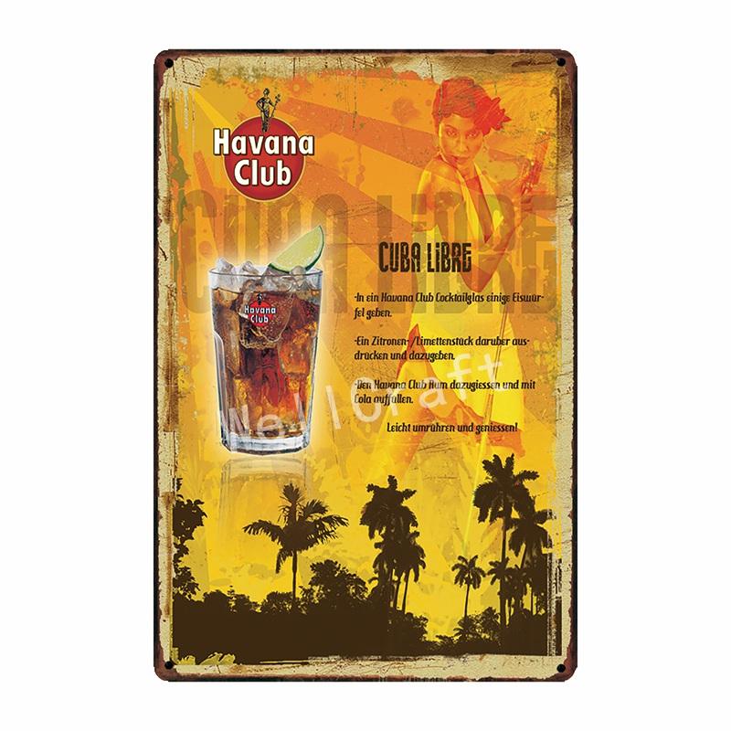 [ WellCraft ] HAVANA CLUB Cartello in Latta Pub Musicale bar Pittura Retrò FG-239