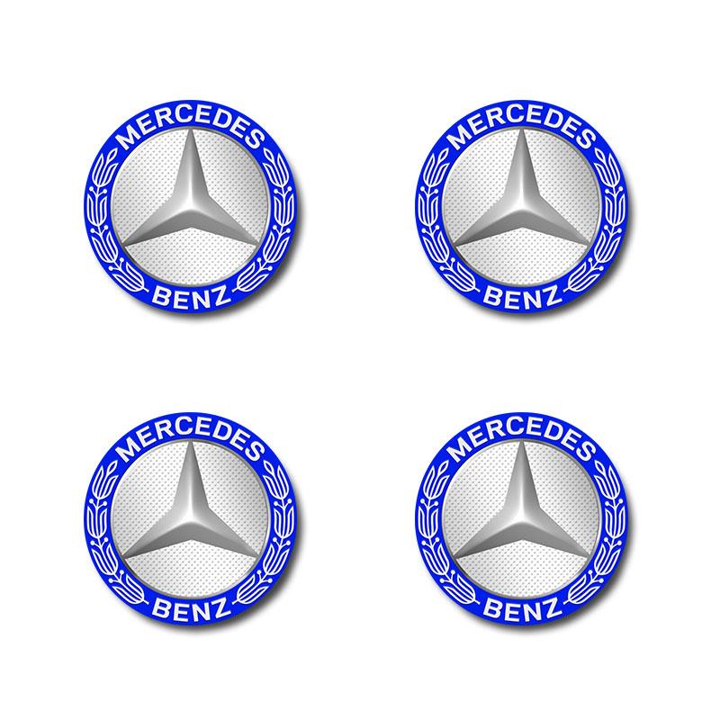 4Pcs Car Wheel Center Hub Cap 56mm Emblem Decal Wheel Sticker for Mercedes Benz AMG W108 B/C Class C200L GLC GLE CLA W205 W204