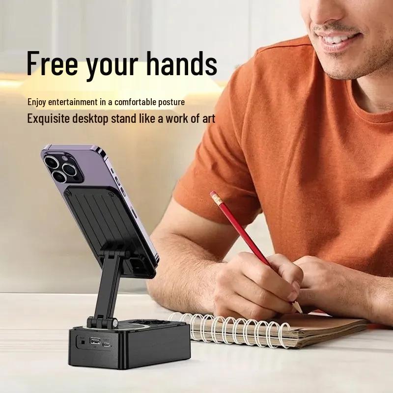 Multifunctional Bluetooth Speaker & Phone Holder: Folding, Rotating Stand for Easy Viewing and Music. Perfect for Lazy Days! Portable and Convenient.