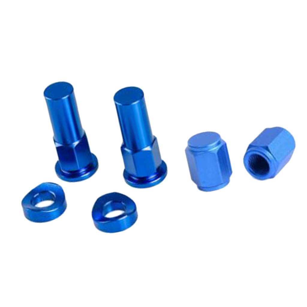 perfk 6 Sets Motorcycle Tire Wheel Valve Stem Cap Cover Rim Lock Nut CNC Universal - Blue