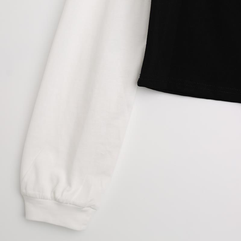 Fake Two-piece Suspender Long Sleeved T-shirt Top Women's Pure Desire Short Top Hottie Streetwear New Fashion Spring and Summer