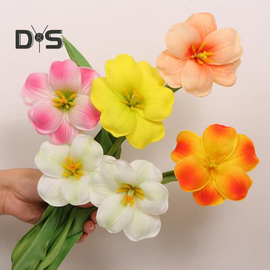 Simulated Tulips Bouquet Realistic Fake Flowers Home Decor Artificial Tulip Arrangement with Bendable Stems