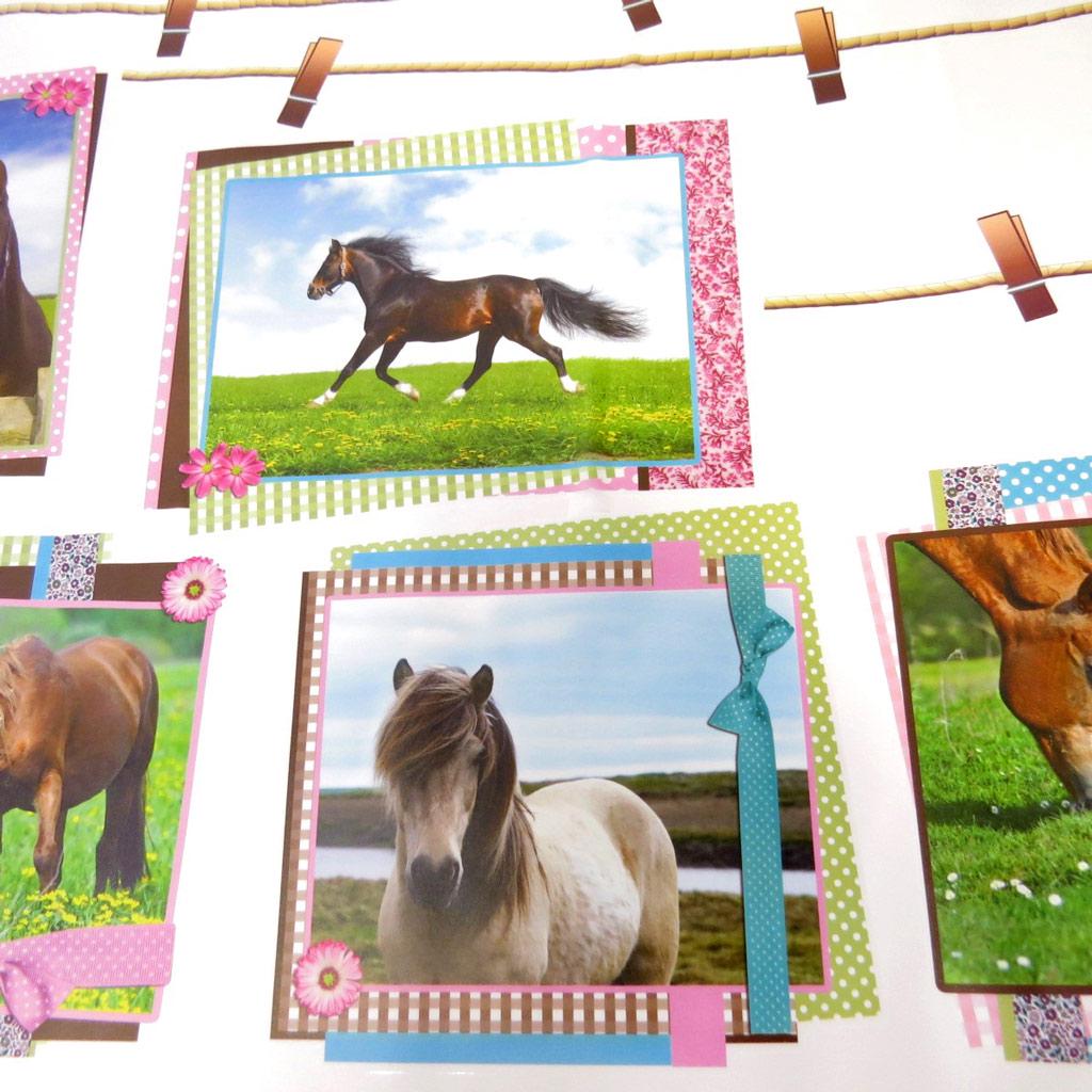 Les Trésors De Lily [L2474] - Planche de stickers 'Passion Chevaux' rose bleu (50x70 cm)