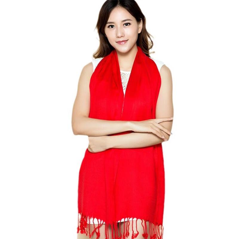 Red Ethnic Style Scarf One Size