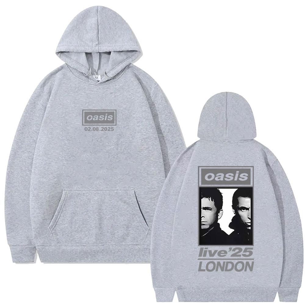 Im Jahr 2025 ist der trendige Streetwear-Hoodie der Rock Oasis Band ein bequemer und warmer Hoodie exklusiv für Outdoor-Fans