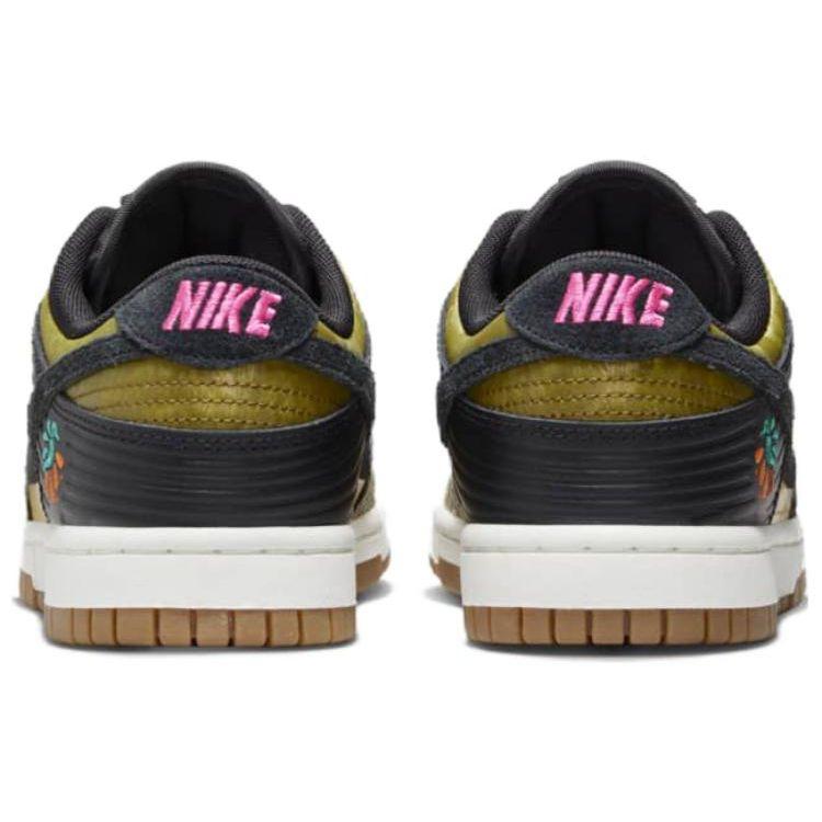 Nike Dunk Low Día De Muertos Women Sneakers Gold Black Khaki FQ8148-010