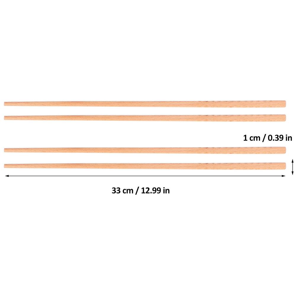 2Pairs Elegant Modern Long Wood Chopsticks 42Cm Comfort Grip Oil Resistant for Hotpot Cooking Stir Fry Noodle Chafing Dish