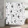 Black White Swallow Birds Shower Curtain for Bathroom Decor Floral Design Printed Waterproof Home Decoration in Bath Curtains