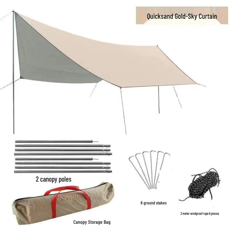 Rainproof Thickened Tent Sunshade: Outdoor Camping Butterfly-Shaped Sun Protection Canopy