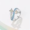 Fashion Original Rings 925 Silver Color Stars Moon Sun Drop Shaped Zircon Rings for Woman Fine Wedding Engagement Jewelry Gifts